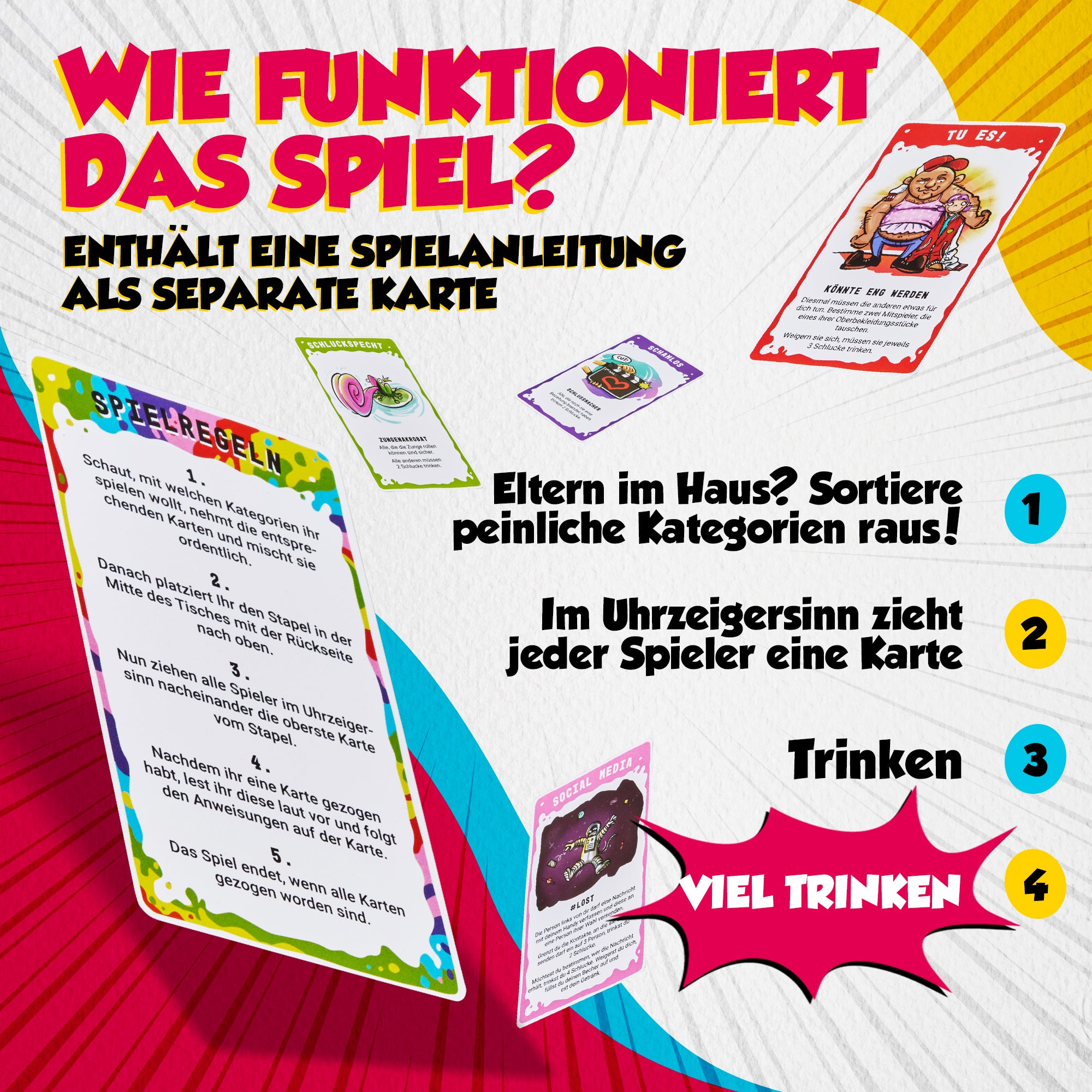 Mit Randvoll wird jede Feier zum Highlight! Das Trinkspiel für Partyspaß am Wochenende, perfekt als Geschenk für Erwachsene und Männer.