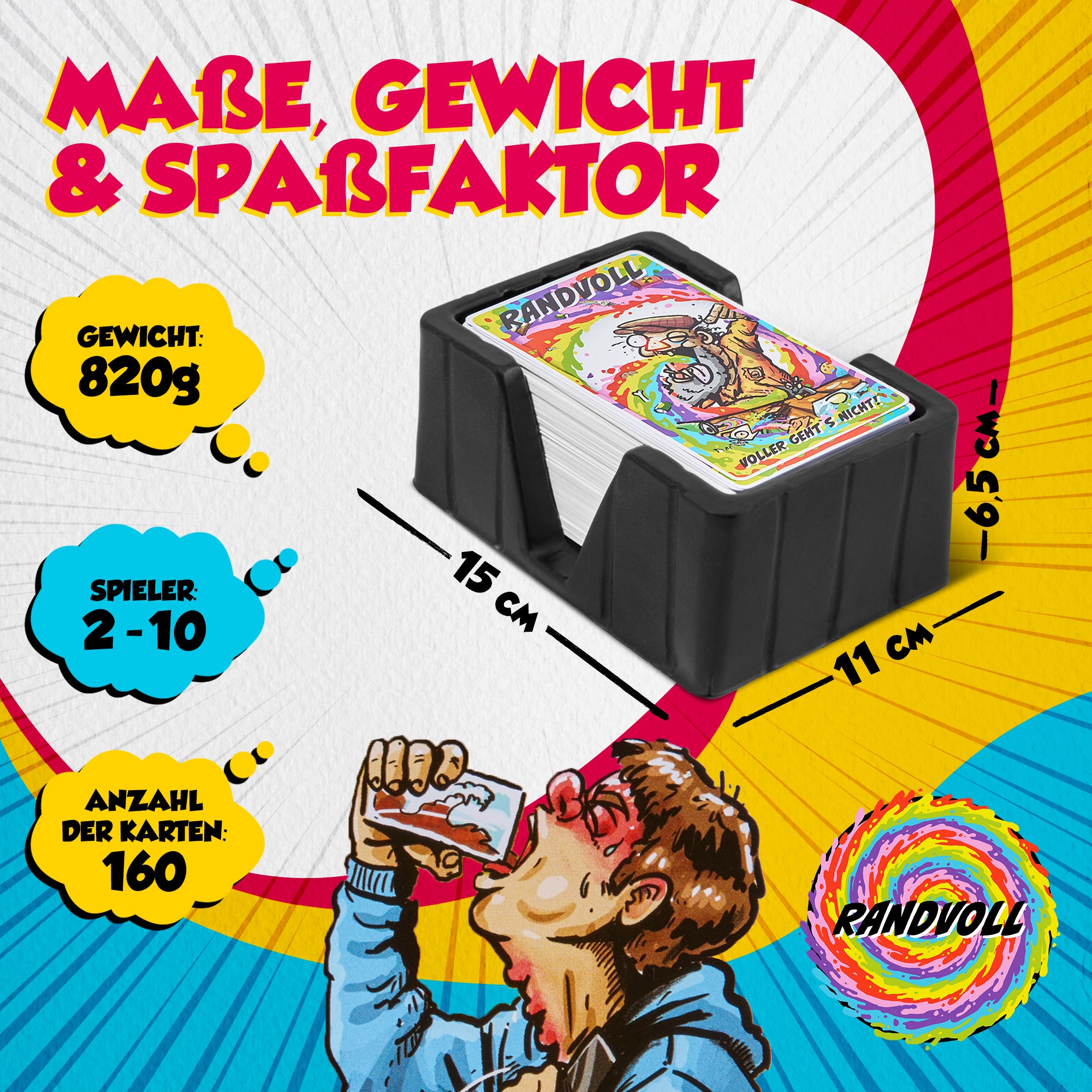 Das ultimative Partyspiel: Randvoll! Ideal zum Saufen, Feiern und Verschenken – als Geburtstagsgeschenk oder Spaßgeschenk für Erwachsene und Männer.