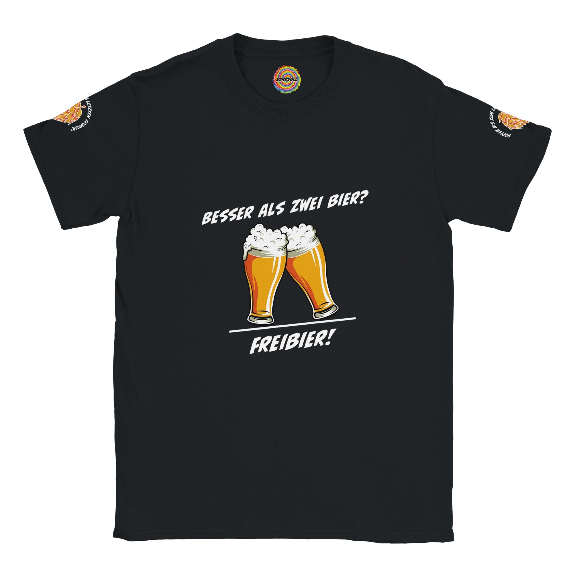 Stylisches Freibier-Shirt mit einem Partyhit-Design, das den Hopfen als Partyspaß auf dem Ärmel trägt. Das "Randvoll Shop"-Logo im Innenkragen macht es zum perfekten Begleiter für deine Malle-Party und sorgt für unvergesslichen Partyspaß.