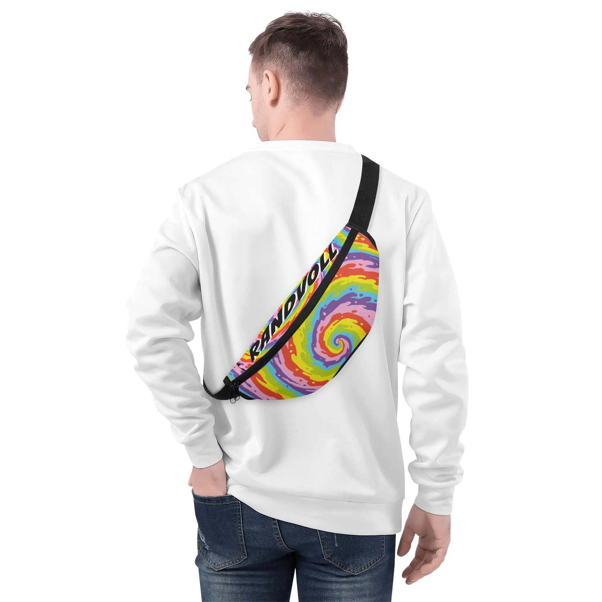 Diese farbige Bauchtasche kombiniert stylisches Design und Funktionalität – das perfekte Festival- und Party-Accessoire in trendigen Regenbogenfarben.
